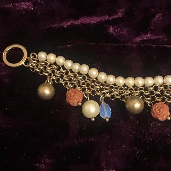 Lia Sophia Rose & Pearl Gold Bracelet - Picture 3 of 7